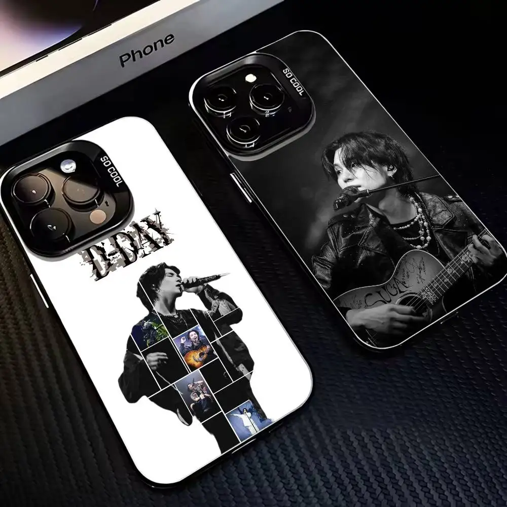 

S-SUGA D-DAYs Phone Case For iPhone 16,15,14,13,12,11,Mini,Pro,MAX Black Matte Shockproof Cover