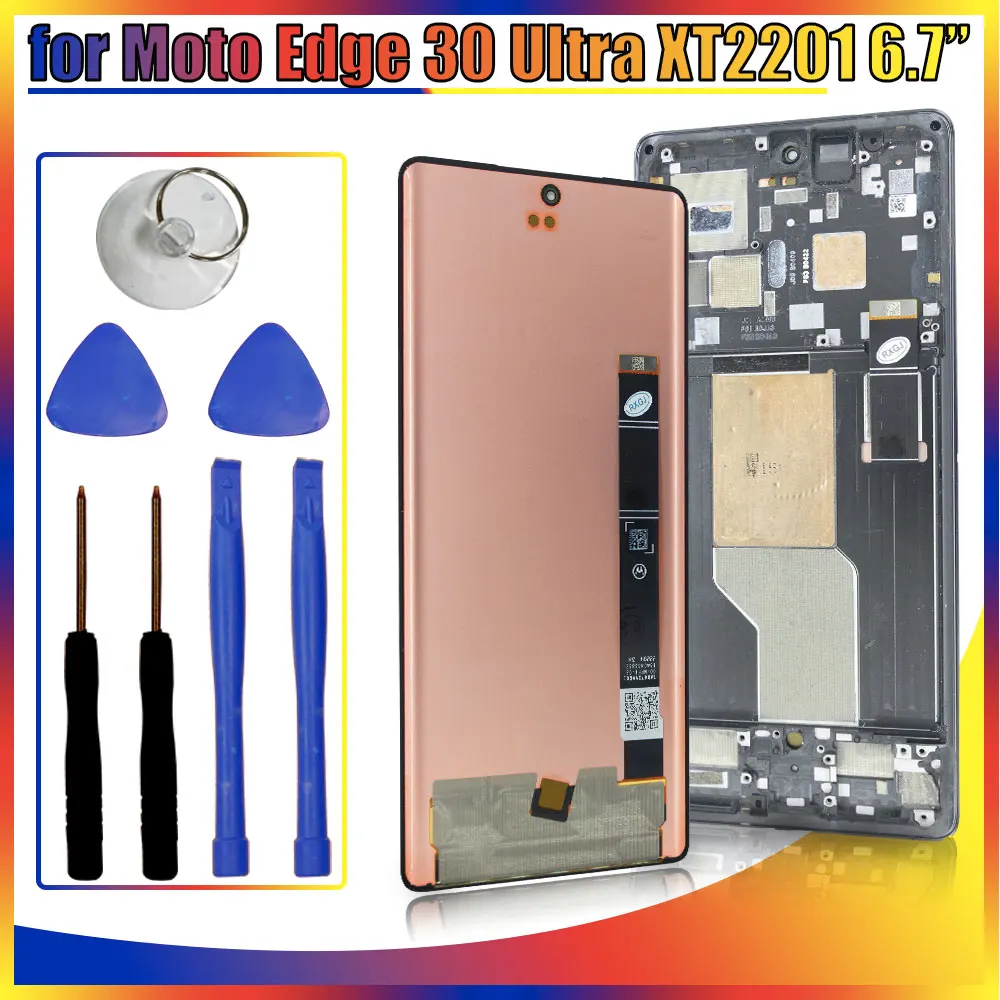 

Tested LCD for Motorola Moto Edge 30 Ultra XT-2201 2022 LCD Display Touch Screen Digitizer Replacement for Moto Edge 30 Ultra