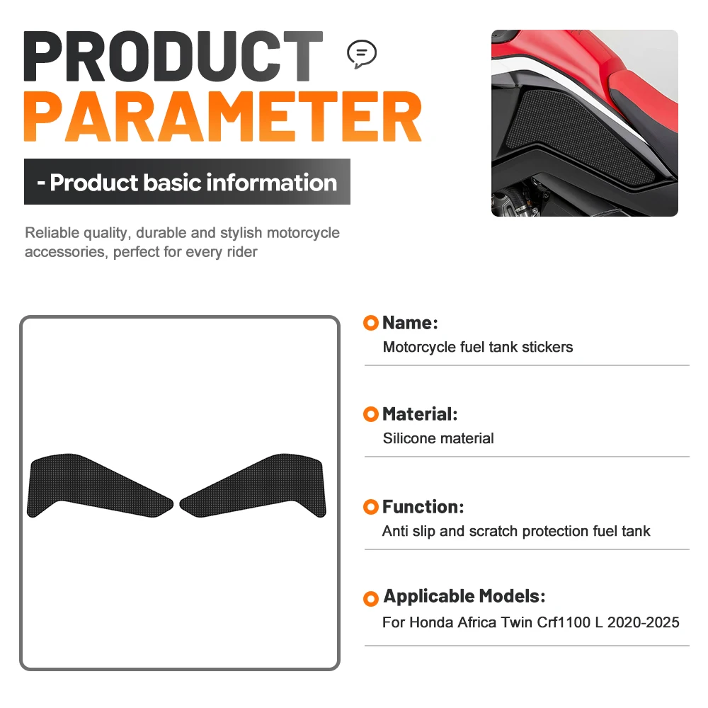 Motorcycle Sticker For HONDA AFRICA TWIN CRF1100 L 2020-2025 Fuel Tank Guard Rubber Anti Slip Anti Scratch Motorcycle Protector - view 4