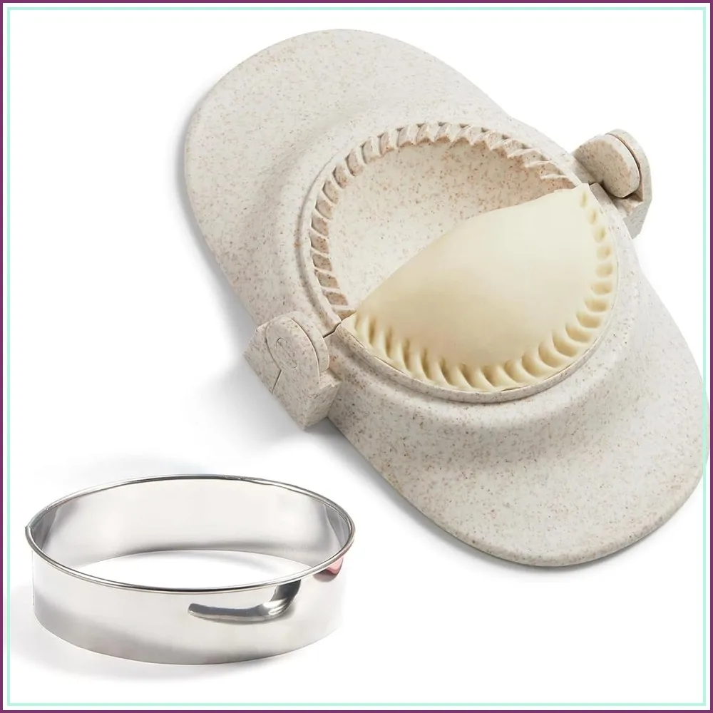 Dumpling Maker Set with Dough Cutter and Empanada Press Mold - Effortlessly Make Perfect Dumplings, Calzones, Pierogi (3")