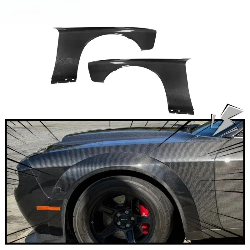 Hellcat Style Carbon Fiber Challenger Fenders for Dodge Challenger 2015-2023