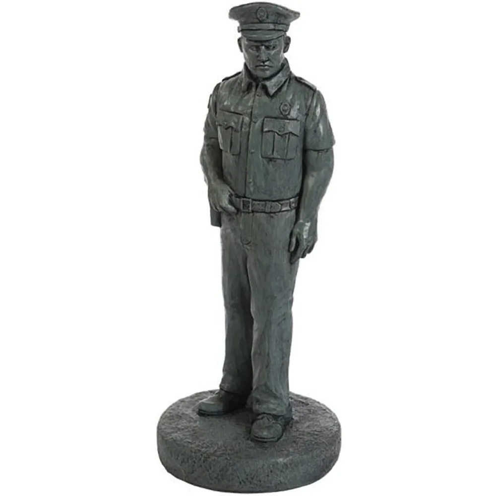 Solid Rock Stoneworks Decorative Policeman Stone Statue 25in Tall Indigo Color