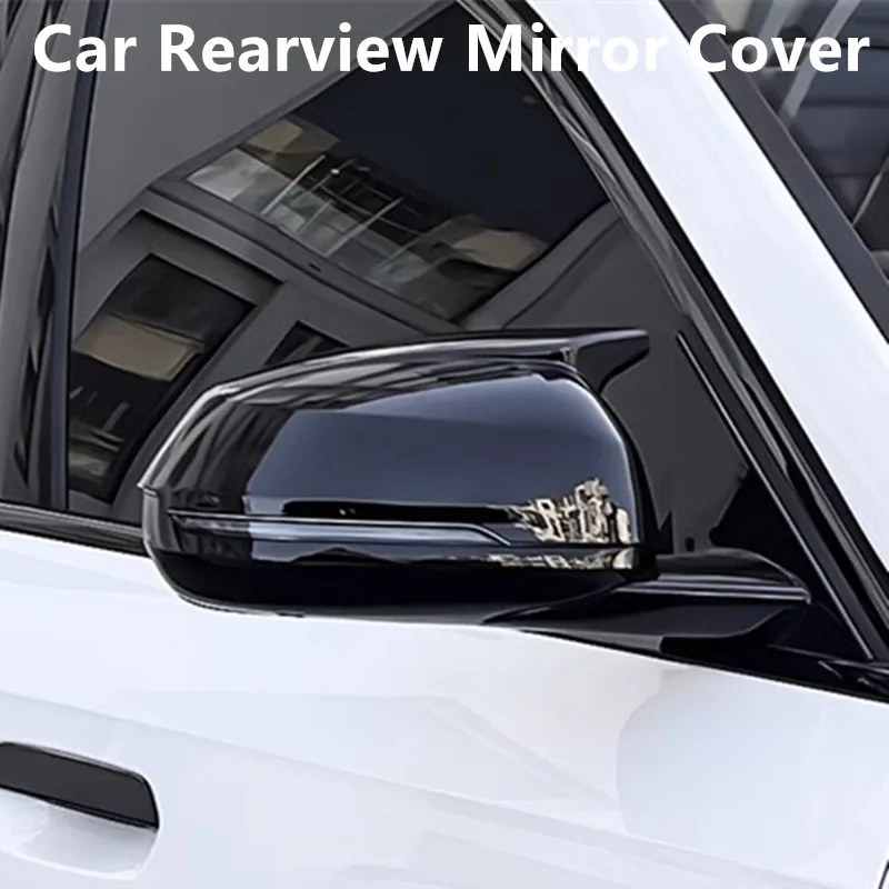 For BMW X1 X2 ix1 ix2 U11 U10 2023-2024-2025 Car Rearview Mirror Cover Cow horn decorative cover Carbon fiber pattern