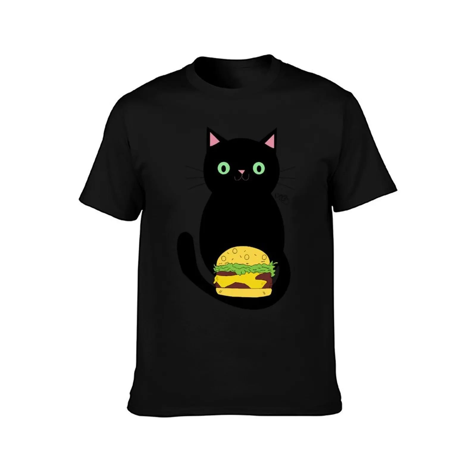 Hungry Kitty T-Shirt Basic Casual Wear Short Sleeve Top T-Shirt