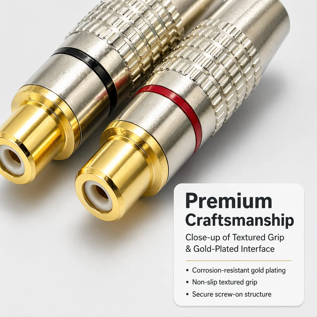 2/5/10PCS AV Plug RCA Female Jack Plug Solder Audio Video Adapter Connector Black Red Convertor Gold Plated
