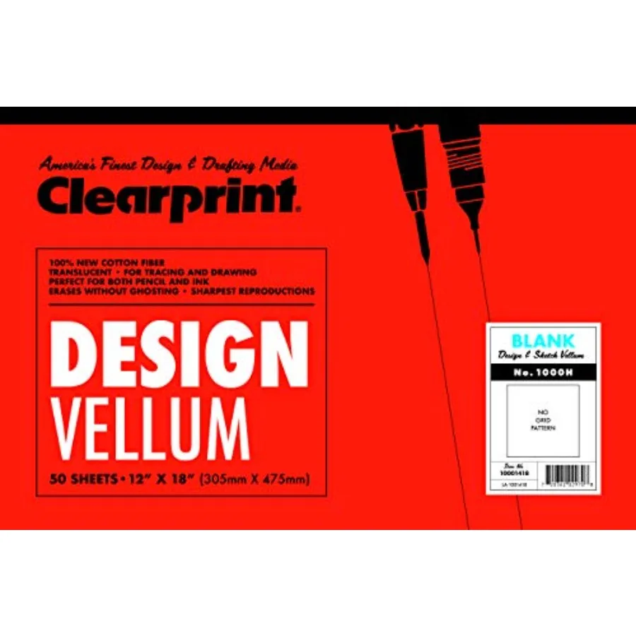 

12" x 18" 1000H Design Vellum Pad, 16 lb., 100% Cotton, 50 Sheets, 1 Each