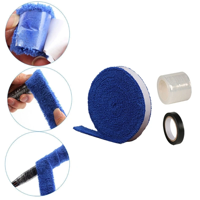 لفة شريط قبضة كرة الريشة، منشفة قبضة مضرب كرة الريشة ماصة للماء، شريط قبضة مضاد للانزلاق، شريط قبضة مضرب كرة الريشة