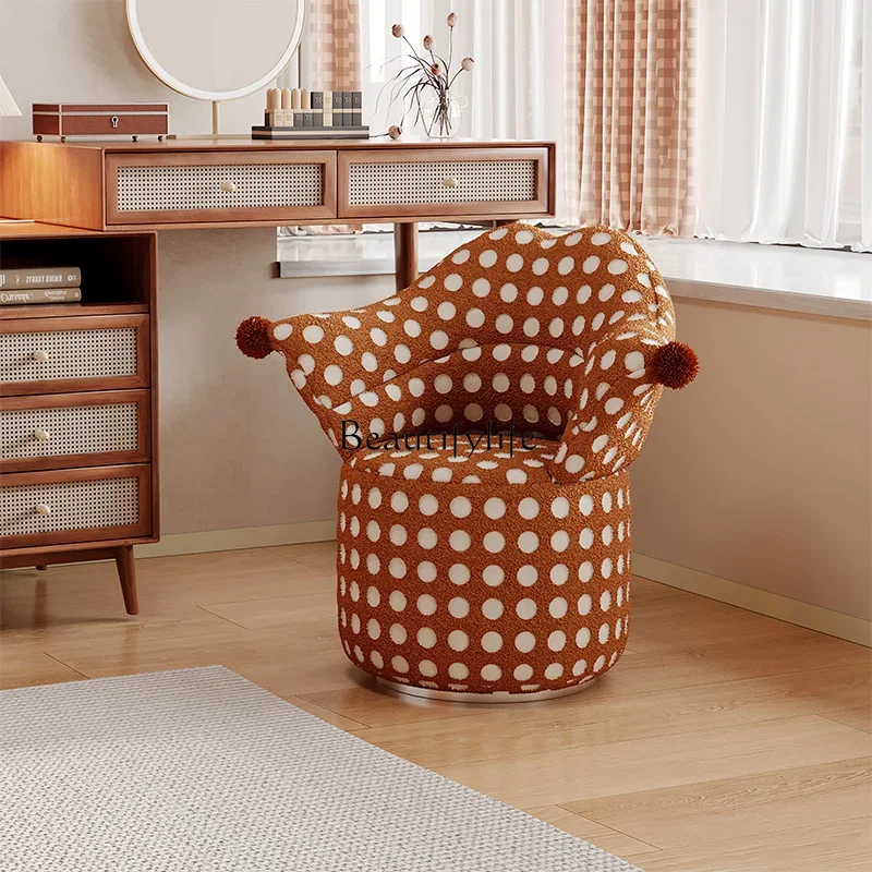 

3 Designer Simple Creative Leisure Chair Study Makeup Chair Rotating Dressing Cartoon Sofa
