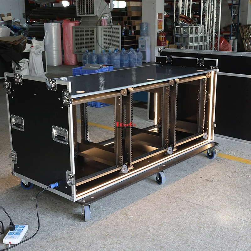 12U Shock Mount Rack, 3x 12 Space PA Rack Case, 9mm Plywood ATA Flight Case, DJ Equipment Road Case, Workbench, LED Rope Light