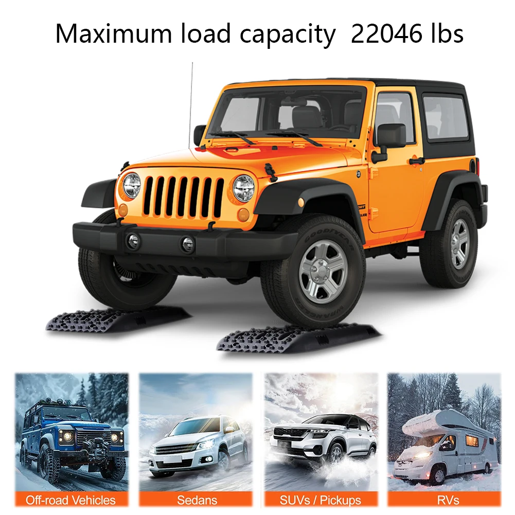 

2Pcs Traction Board Anti-Skid Emergency Traction Mat Car Emergency Escape Mat Mud Sand Traction Assistance for Vehicles