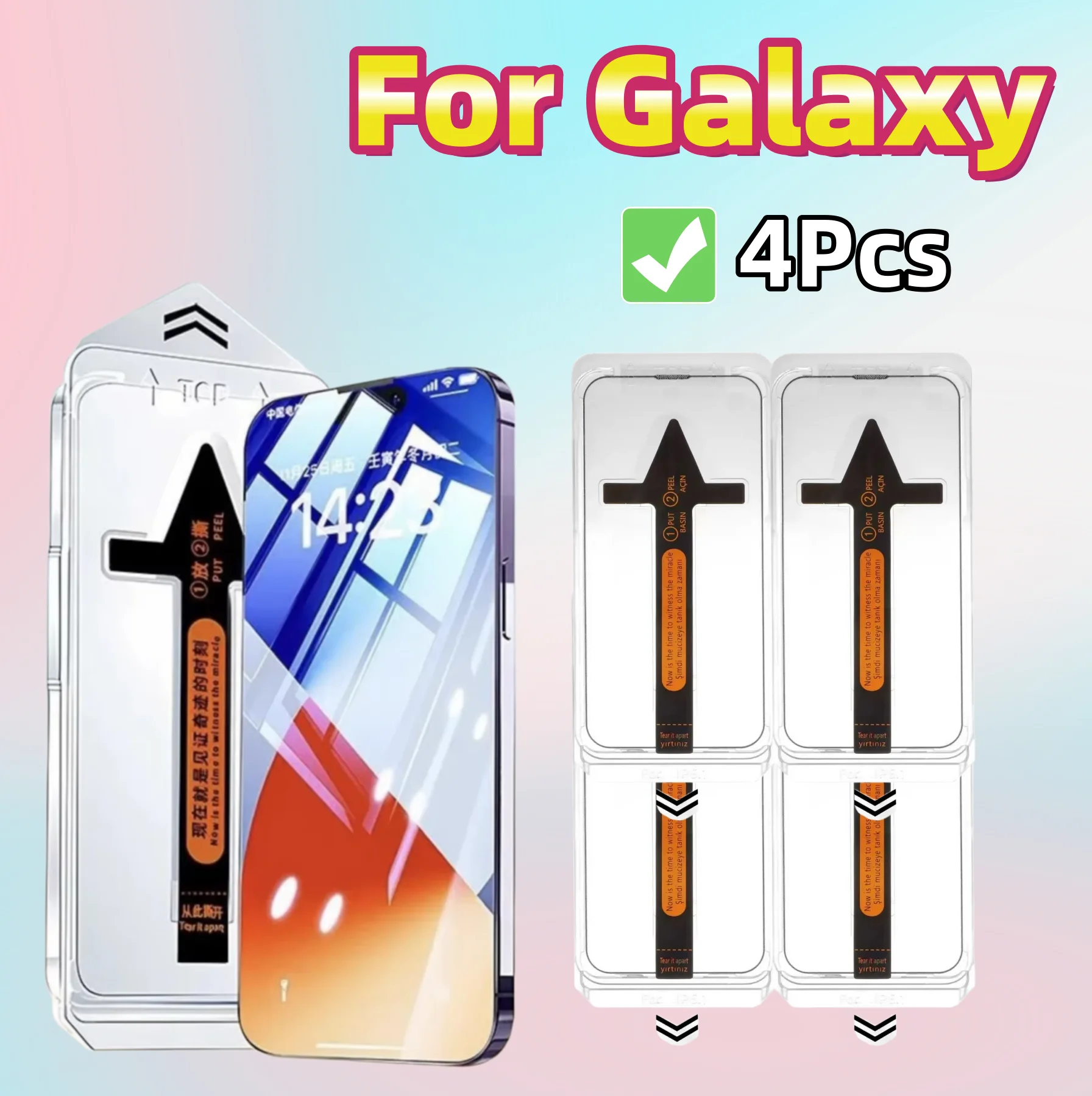 HD Screen Protector for Samsung Galaxy S22 S23 S24 S25 Series, 9H Hardness, Bubble-Free, 4 Pack