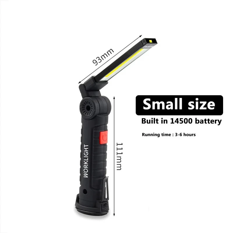 Rechargeable Camping LED Flashlight Work Light with Magnet and Hook IP64 Waterproof 5 Lighting Modes Suitable for Night Work