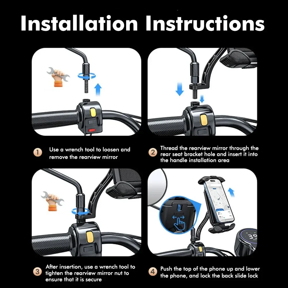 Противоскользящая противоударная подставка для крепления, универсальный регулируемый велосипедный держатель для телефона, мотоциклетный GPS-навигационный кронштейн для всех смартфонов