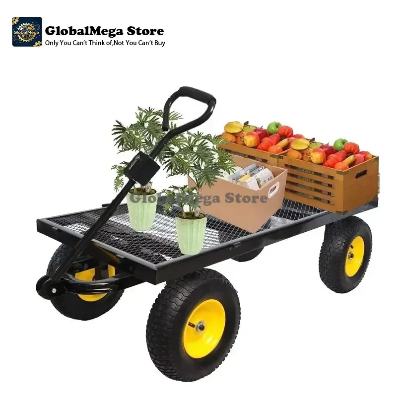 2026 Latest Heavy Garden Trolley for SXT TOOLS for 2026 Model Four Wheel Iron Roller Bearing Hand Truck with 300kg Load