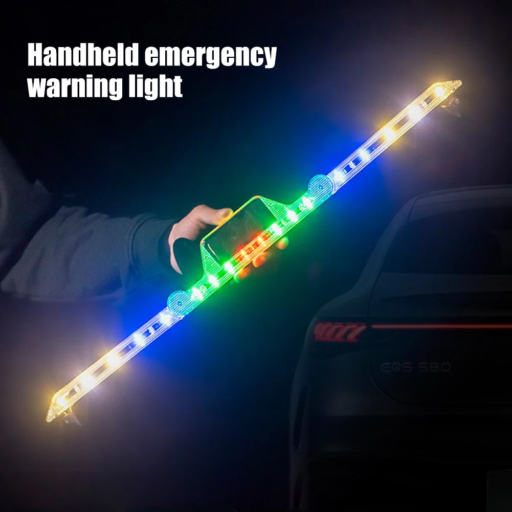 Solar Powered Car Emergency Light Foldable Rotatable LED Warning Signal Light USB Rechargeable Multi-Mode Car Tail Light 5V