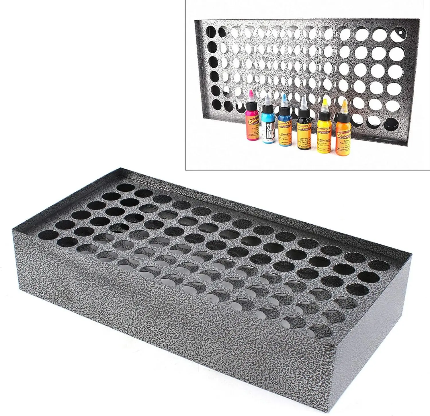 

Настенная подставка для тату-чернил на 78 отверстий, держатель для флаконов с тату-чернилами, органайзер для демонстрации пигментов для татуировок