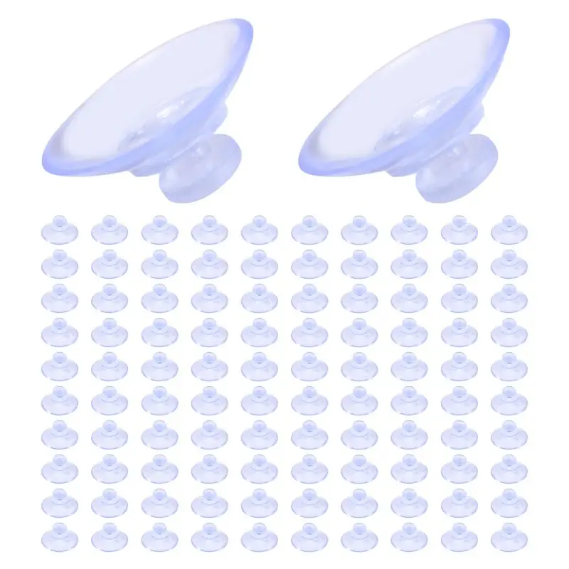 Customer Favorite 100Pcs Transparent Suction Cups, Plastic Suction Cups, Pads Without Hooks For Outdoor, Kitchen,Bathroom,Window