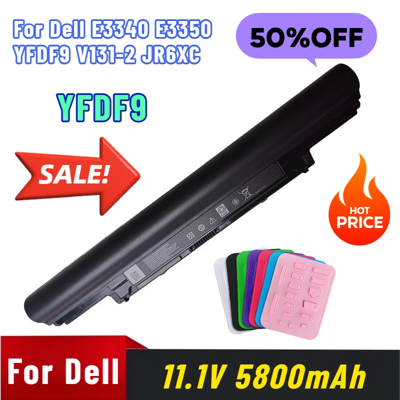 

11.1V 5800mAh for Dell E3340 E3350 YFDF9 V131-2 JR6XC Laptop Battery