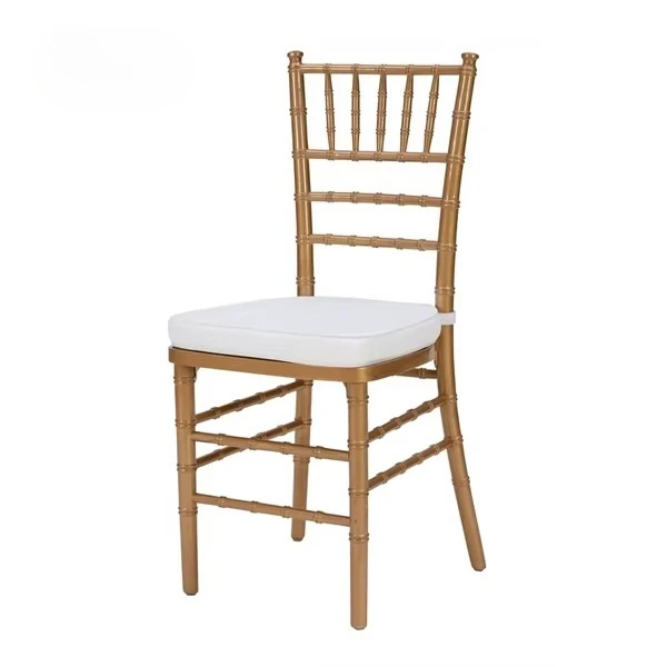 *Stacking Gold Chair Classic Dining Wedding Used Aluminum Gold Banquet Chairs for Sale