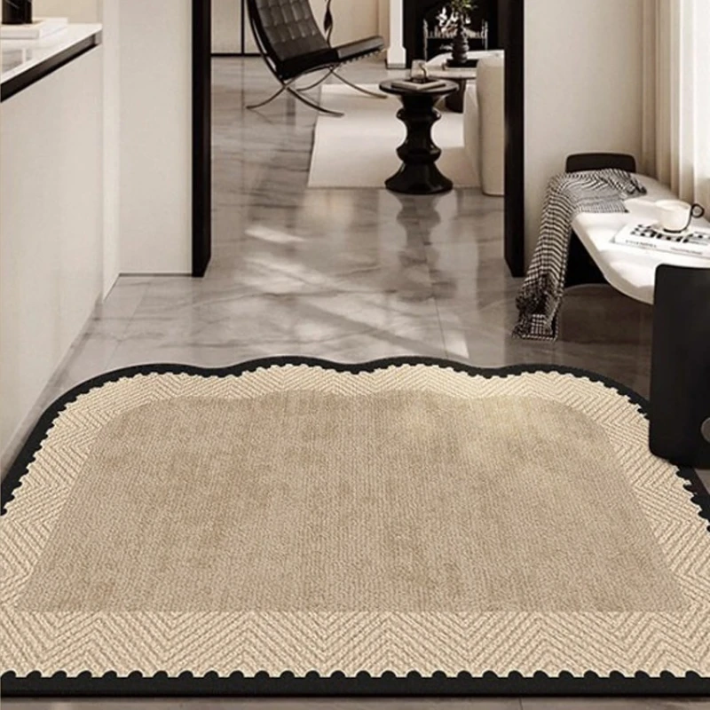Entryway Doormat Non-slip Stain-resistant Wear-resistant Floor Mat Green Irregular Plant Rug Retro Style Home Decoration Carpet