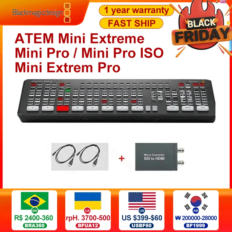 Original Blackmagic Design ATEM Mini Extreme ATEM Mini Pro ISO ATEM Mini Live Stream Switcher Multi-view and Recording New