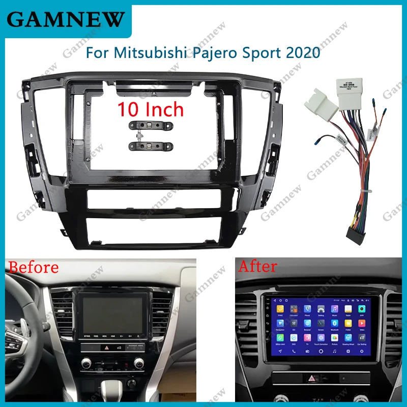 10 Inch Car Frame Fascia Adapter Canbus Box Decoder Android Radio Dash Fitting Panel Kit For Mitsubishi Pajero sport 2020