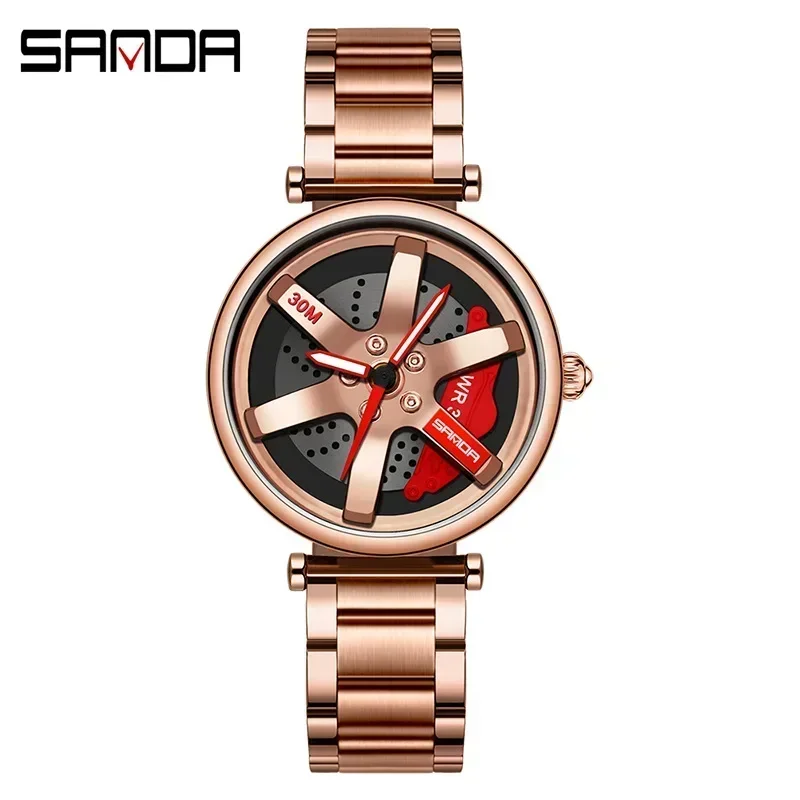 Reloj deportivo SANDA para hombres y mujeres, marca superior de lujo, esfera giratoria militar, reloj masculino resistente al agua, reloj de pulsera Original para parejas
