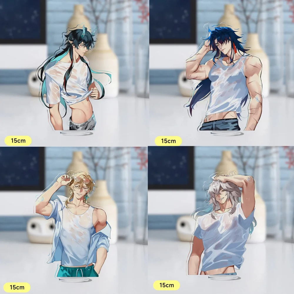 Game Honkai Star Rail Peripheral Summer Series Acrylic Standing Sign Blade Aventurine Wet Clothes Gift Figurines Miniatures