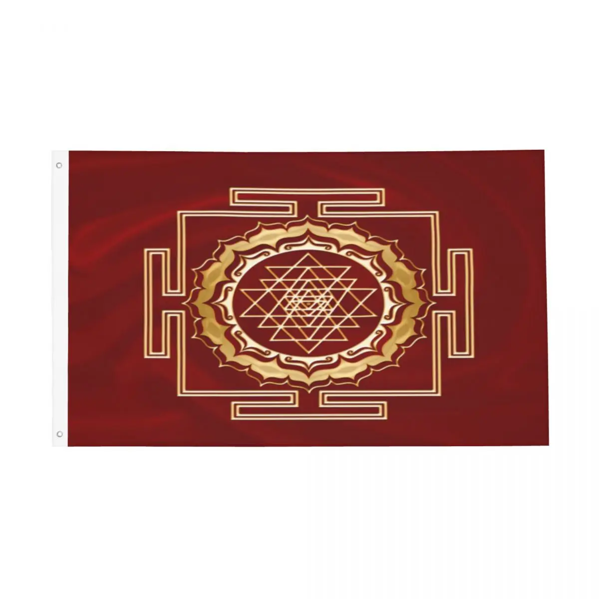 

Shri Yantra Cosmic Conductor Of Energy Flag Decor 3x5FT Vintage Outdoor Lawn Vibrant Colors Flowy Delicate