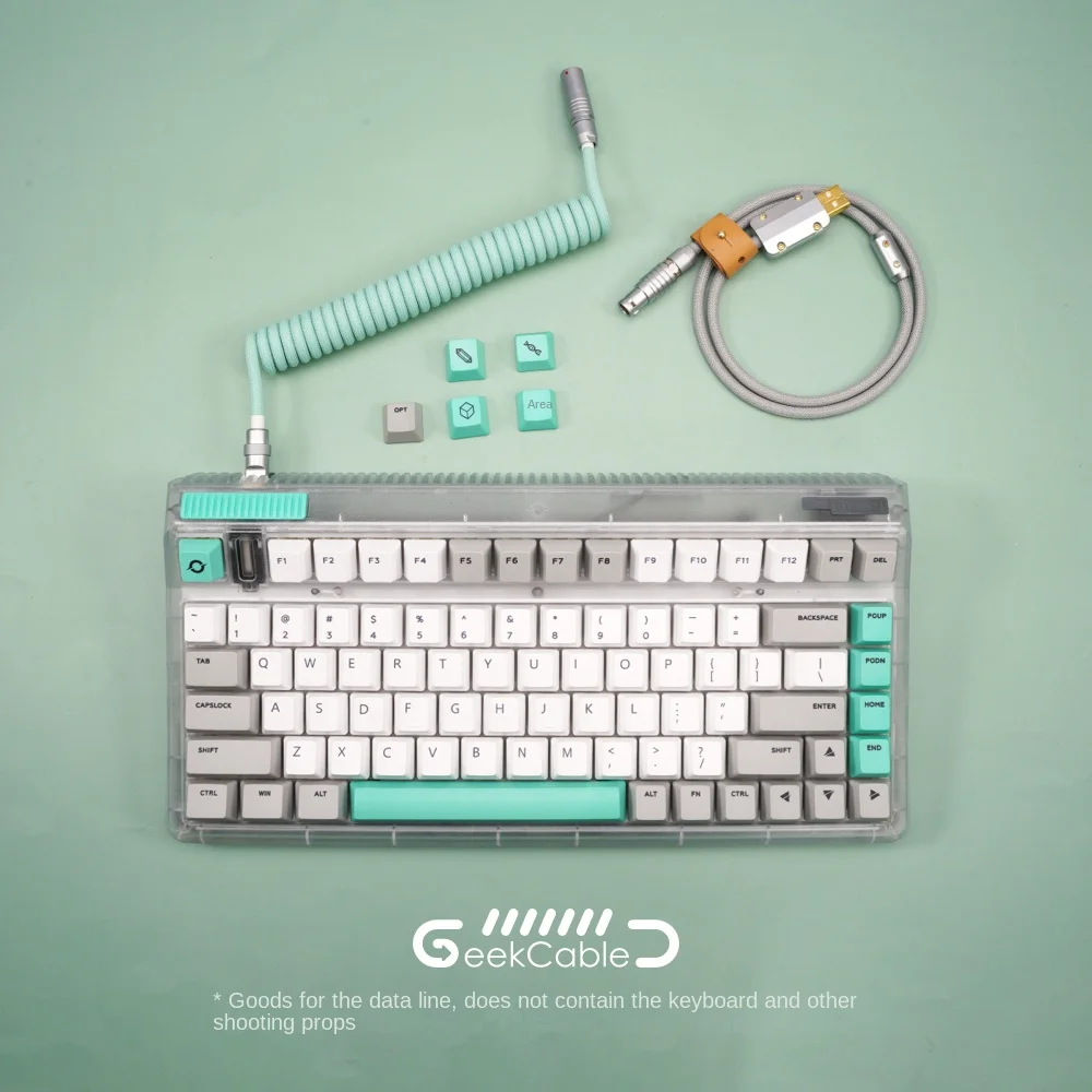 GeekCable handmade customized computer mechanical keyboard data cable GMK keycap cable Tiffany+gray rear,usb cable