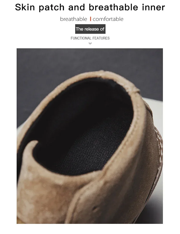 Modische braune Chelsea Boots für Herren im britischen Stil, hochgeschnittene Wildlederschuhe mit Schnürung und spitzer Zehenpartie, Herren-Knöchelstiefel – Detail 8