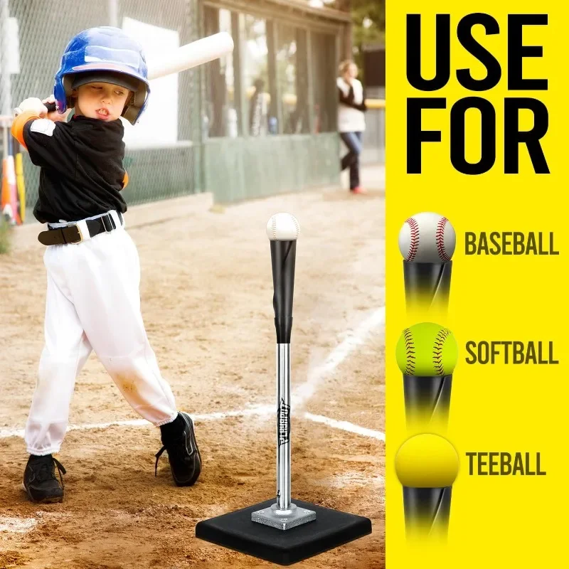 

Hot Sale.Batting Tee for Baseball/Softball,Height Adjustment from 25-37 inch,Easy Transport Premium Baseball Tee with Rubber Top