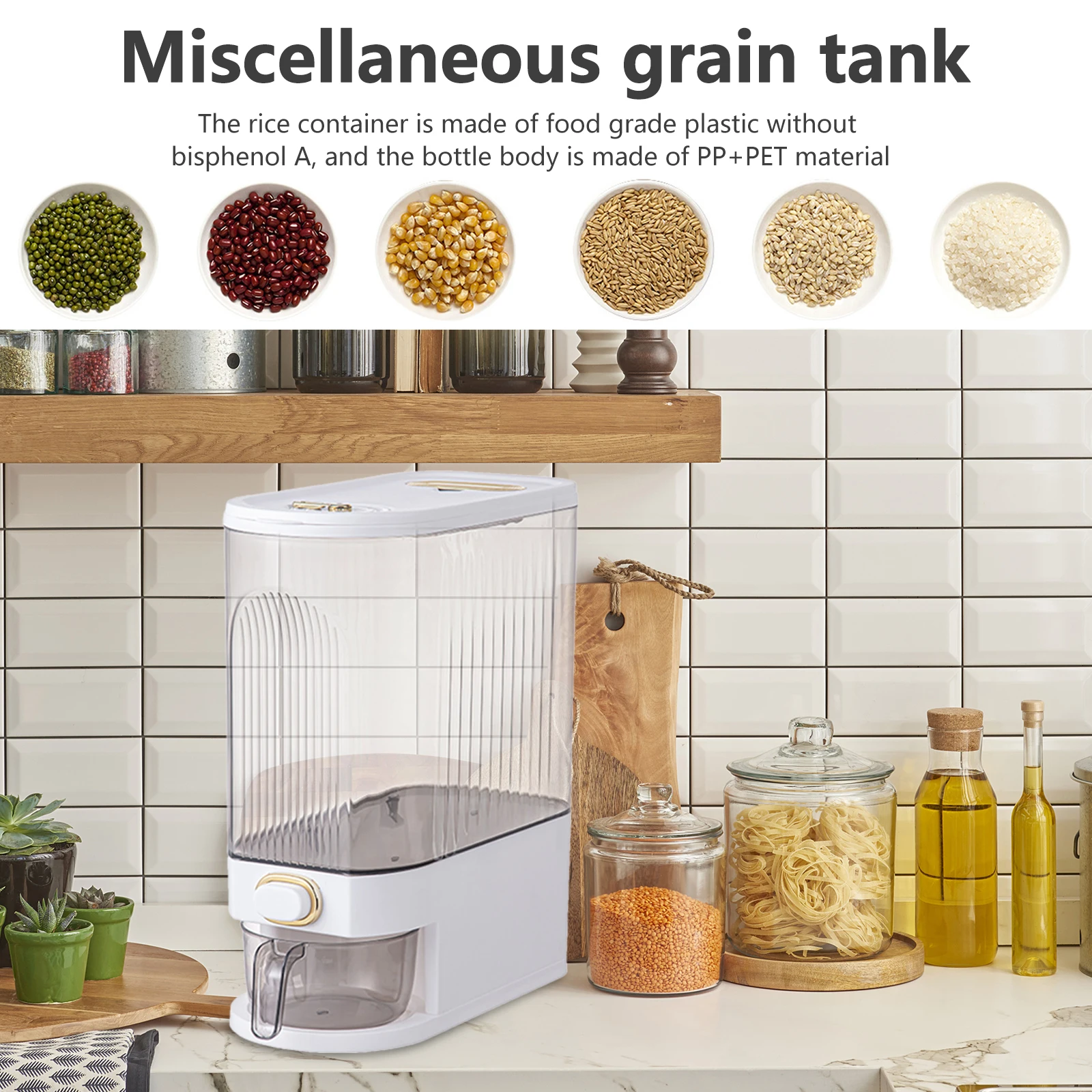Sealed Cereal Dispenser Moisture-proof Rice Mung Beans Bucket Insect-proof Miscellaneous Grain Storage Tank Kitchen Accessories