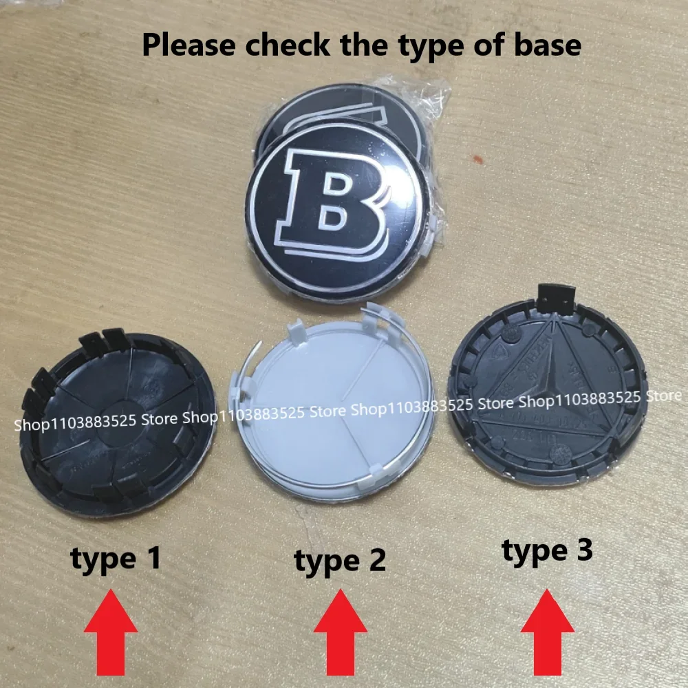 3 Types of Bases 75mm Wheel Center Hub Cap for GLA GLC CLA CLS W203 W204 W205 W206 W117 W124 W212 W166 W176 W177 BRABUS Hubcap