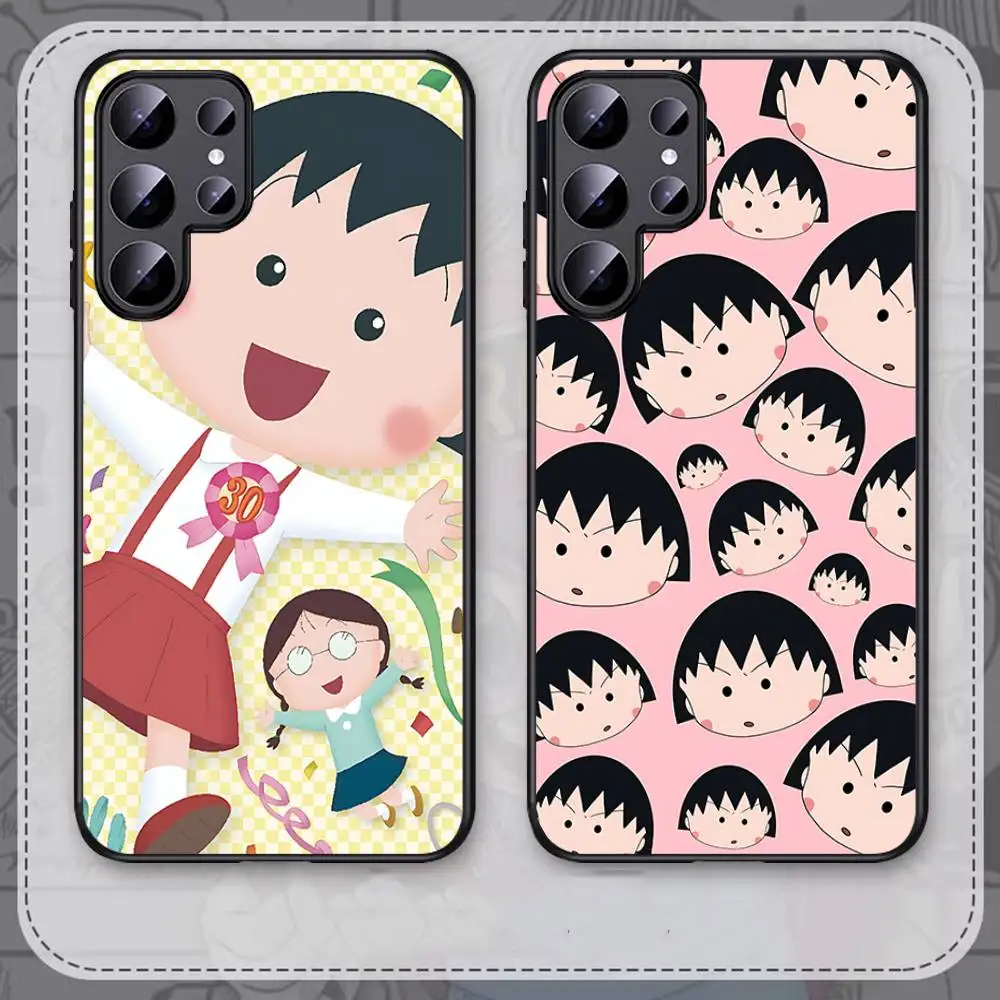 C-Chibi Cute M-Maruko Phone Case For Samsung S 24 Fe 25 Ultra Plus 20 Lite 21 30 22 23 24 22 Ultra 5G Fundas