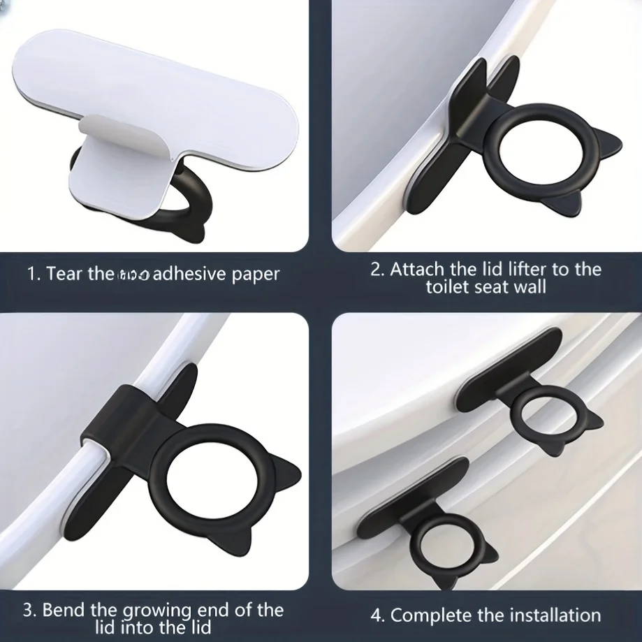 2pcs Multifunction Toilet Seat Lifter Toilet Lifting Device Avoid Touching Toilet Lid Handle Ring Shape Pot Seat Lifter