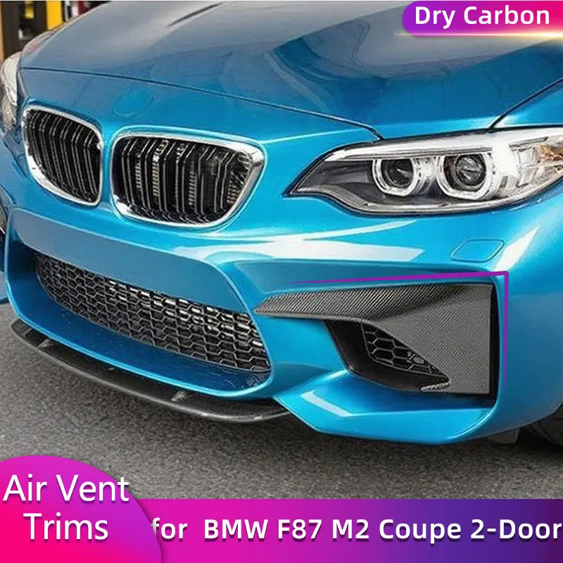 

Prepreg Dry Carbon Front Bumper Canards for BMW F87 M2 Coupe 2-Door 2016-2018 Not for M2C Car Fog Light Air Vent Cover Body Kits