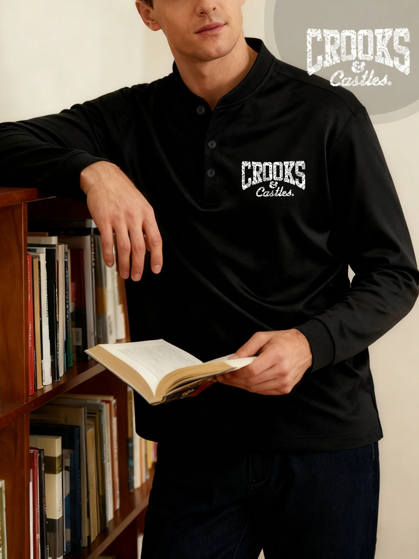 المحتالون القلاع يطبع رجل جديد الخريف تي شيرت لينة الكلاسيكية قمصان تنفس هينيري الرقبة طويلة الأكمام كل مباراة الأساسية هينلي قميص #1