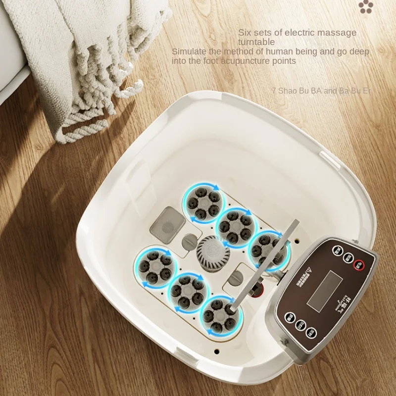 Foot Bath Barrel Feet-Washing Basin Removable and Washable Automatic Massage Constant Temperature Heating Bath Device