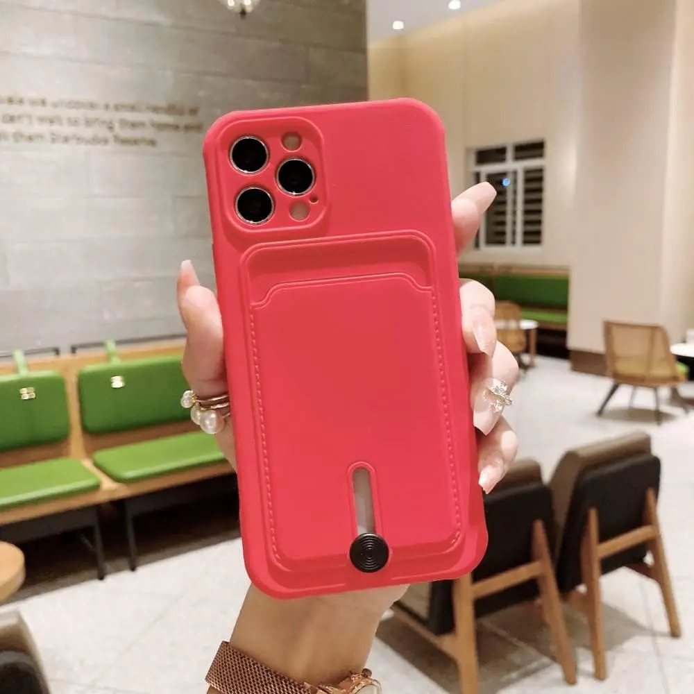 TPU-Schutzhülle mit Karte für iPhone 16 Pro Max 16 15 12 11 13 14 Pro XS Max XR 6 SE 7 8 Plus X XS-Hülle, stoßfest