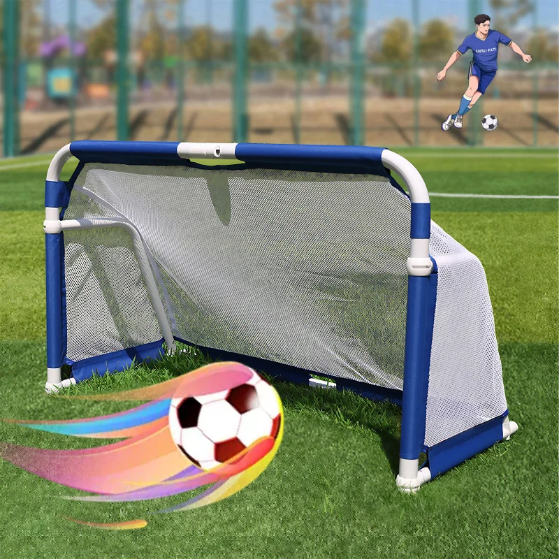 Outdoor Folding Soccer Goal Net Plastic Portable Football Post Frame Set  for Kids and Youth Outdoor Soccer Ball Training Sports