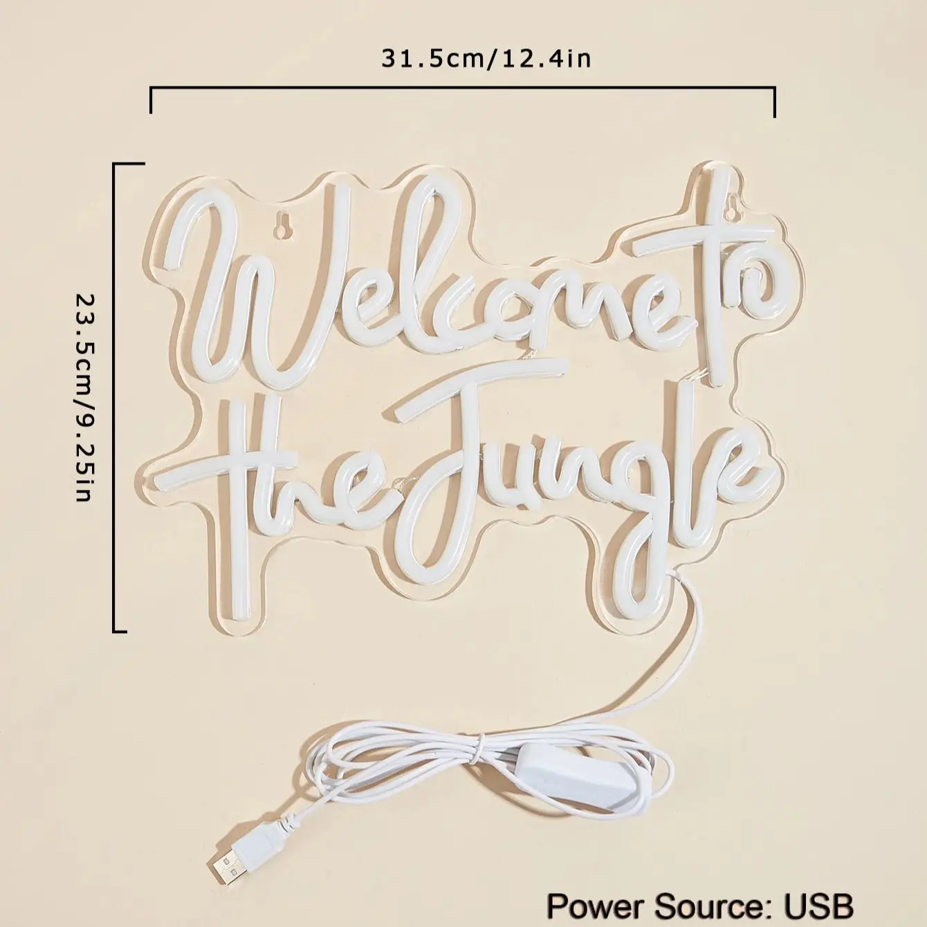 Chi-buy LED Neon Welcome To The Jungle Insegne al neon alimentate tramite USB Decor Lamp Signs Regalo di compleanno Wall Art per camera da letto Bar Negozio