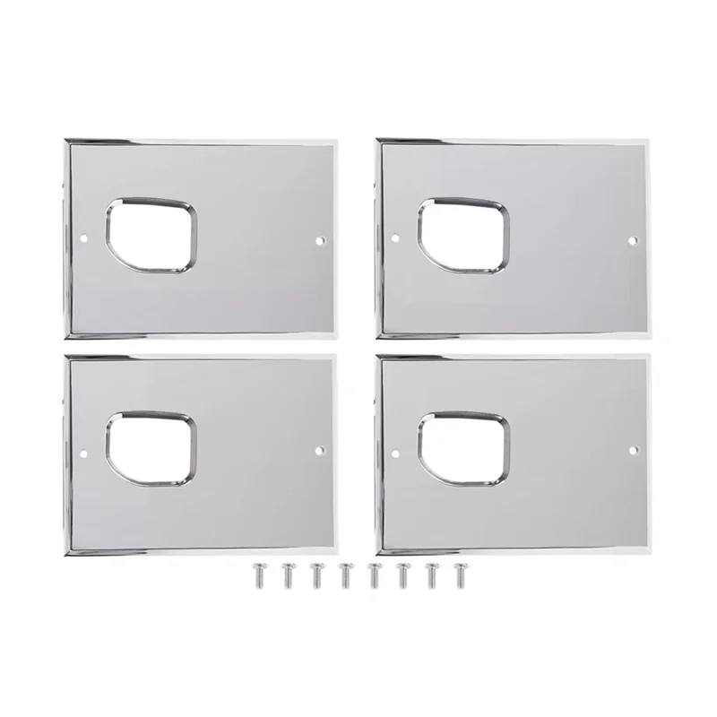 Strict Smooth Aluminum Chrome Billet Interior Door Handles Cover Trim, Anti-Scratch Plates For Hummer H2 SUV SUT 2003-2007