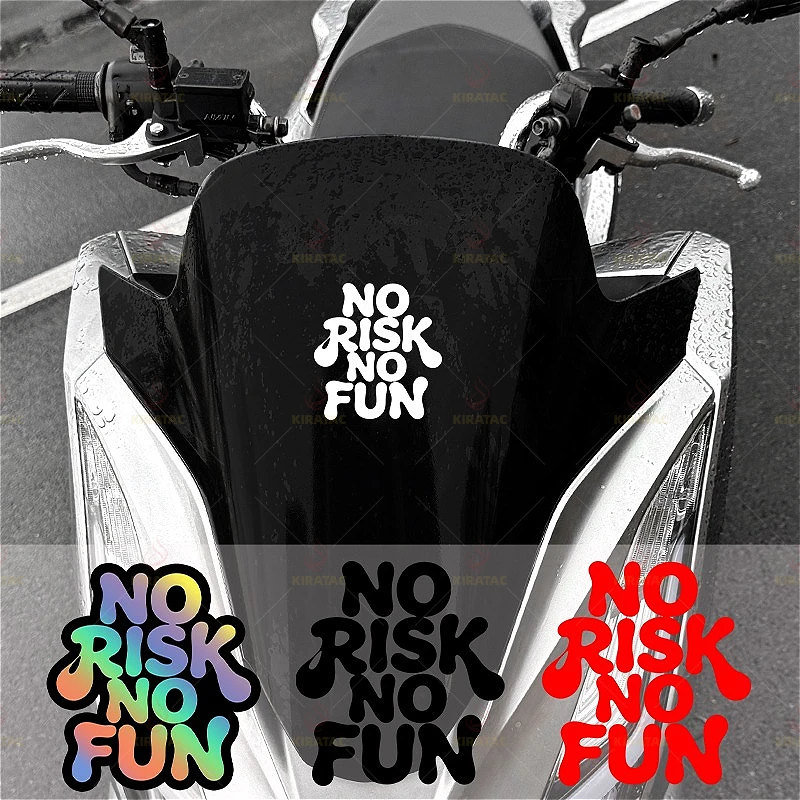 Funny No Risk No Fun Quote Sticker Waterproof Vinyl Decal Car Motorcycle Bike Helmet Laptop Decoration