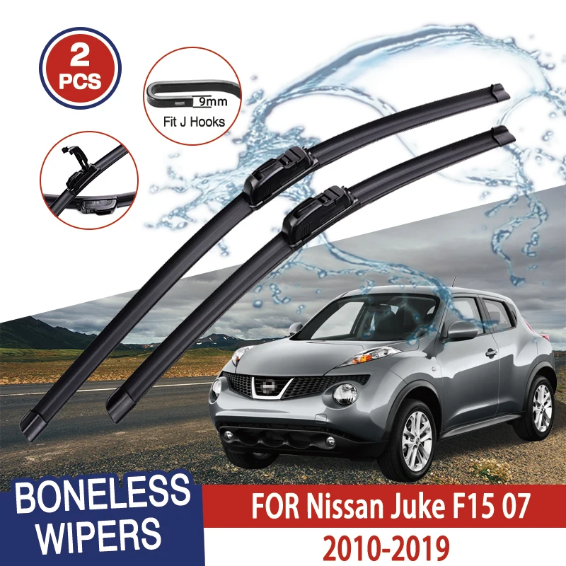 For Nissan Juke F15 07 2010-2019 Car Windshield Wiper U-type Soft Rubber Frameless Bracketless HD Car Wipers 22