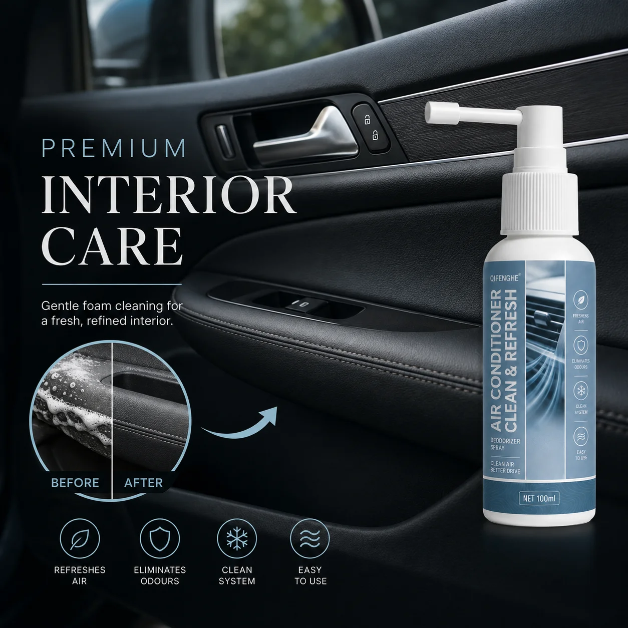 Car air conditioner cleaning spray, remove odor dust mold, summer air conditioner vent foam cleaning deodorant car