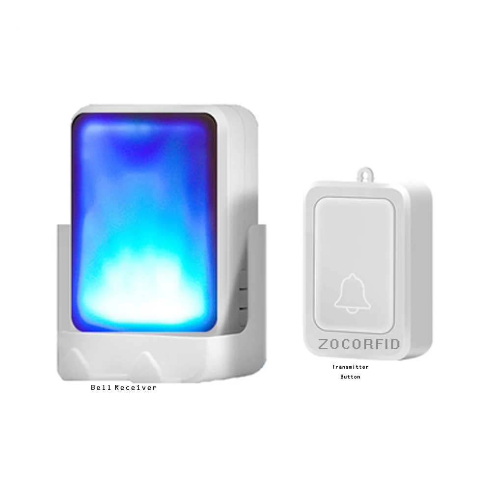 3 Working Modes Doorbell Transmitter 7 Color Lights Flash Music Home Wireless Doorbell Receiver For Elderly Deaf Men Door Bell