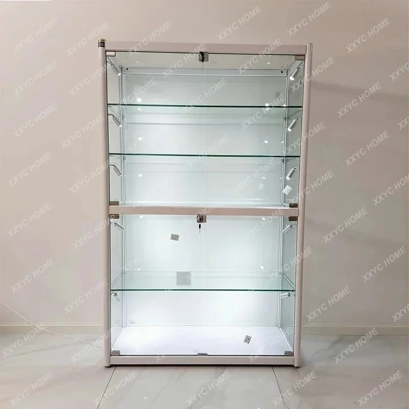 Best Seller Aluminum Frame Glass Showcases For Display Products Curio Cabinet Glass Display Practical Glass Trophy