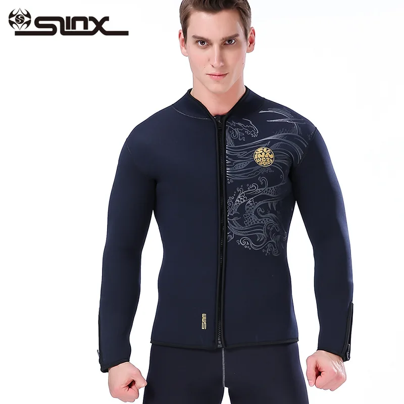 

Slinx 5mm Diving Wetsuit Jackets Men Neoprene Jacket for Diving Kitesurfing Clothes Suit Front Zip