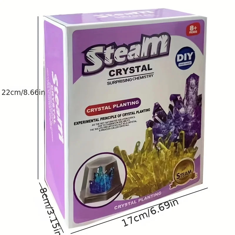 تجارب زراعة الكريستال، ألعاب العلوم والتعليم، بلورات قابلة للنمو بنفسك، لون عشوائي، عيد الميلاد/الهالوين/العام الجديد